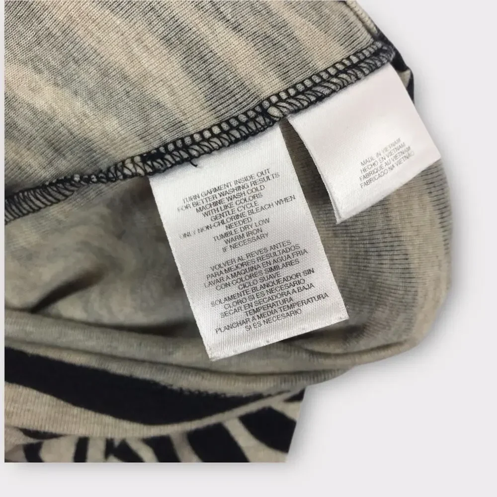 Jones NY Zebra Animal Print Tee Shirt 100% Cotton 3/4 Sleeve Top - Picture 5 of 5